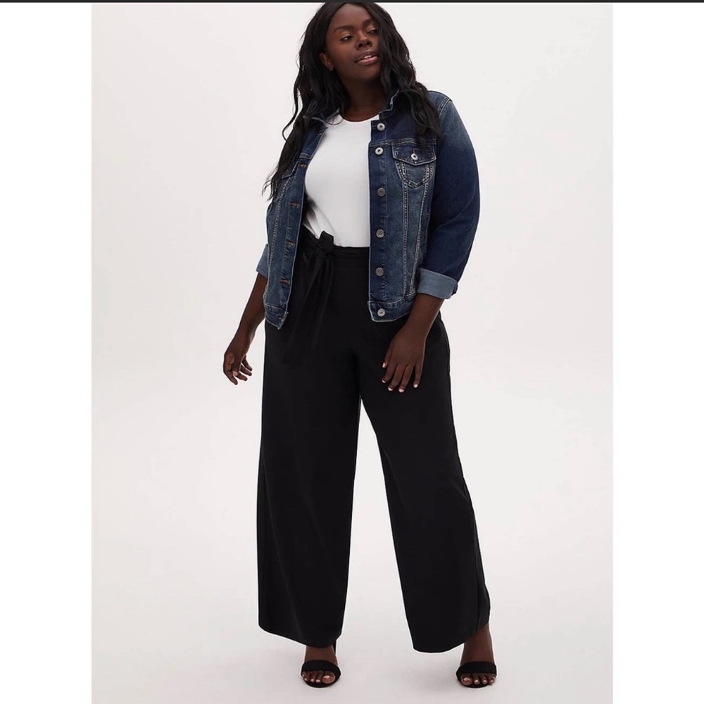 Torrid Black Self tie Crepe pants